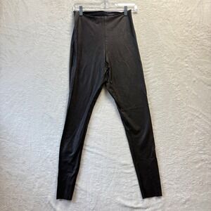 Commando Control Faux Leather Leggings Women Sz Large Brown Shaping‎ Bikercore